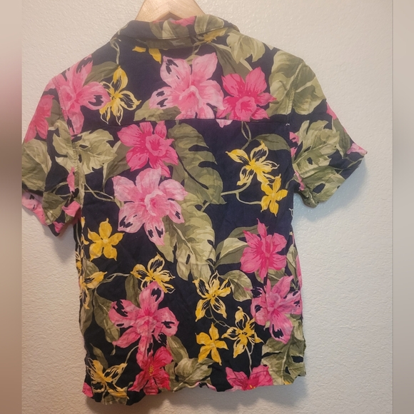 Caribbean Joe Floral Tropical Top - Picture 3 of 4